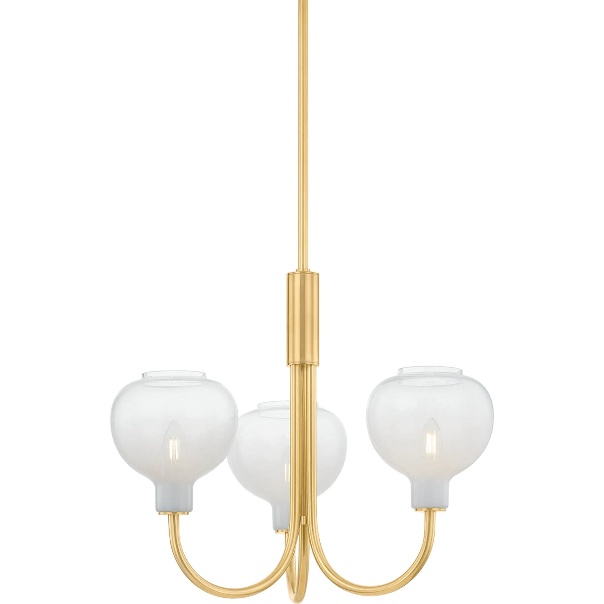 Estelle Chandelier by Mitzi in aged brass. Made from steel in a unique style.