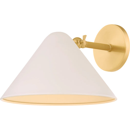 Sonja Wall Sconce by Mitzi in true bronze, soft bisque. Made from steel in a modern style.
