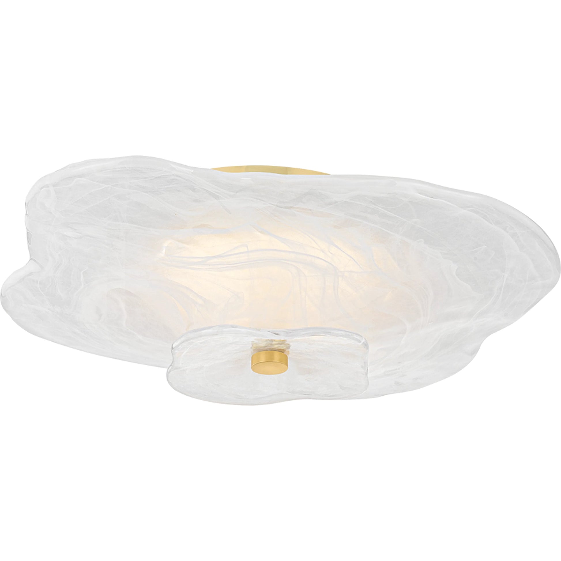 Starlie Flush Mount by Mitzi in aged brass. Made from glass in a modern style.
