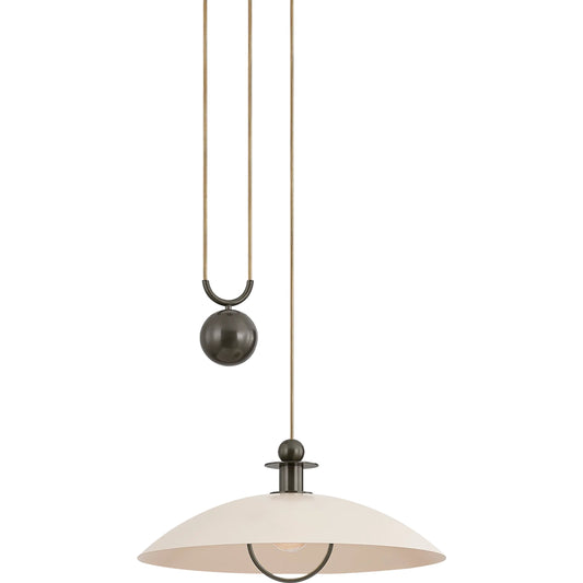 Dottie Pendant by Mitzi in true bronze, soft bisque. Made from steel in a unique style.