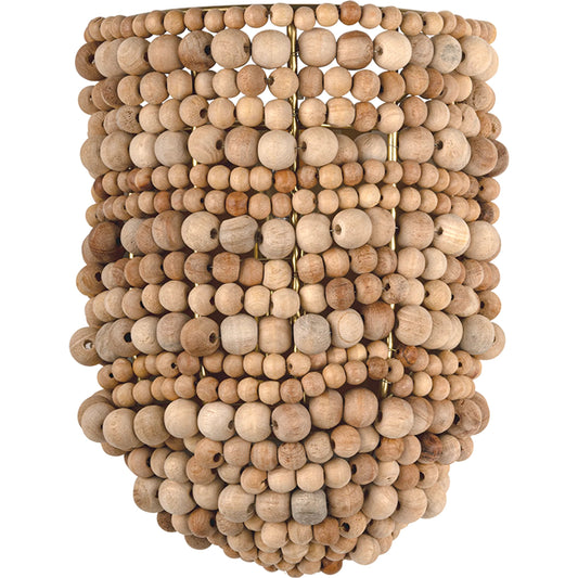 Tiana Wall Sconce by Mitzi in aged brass. Made from wood in a unique style.