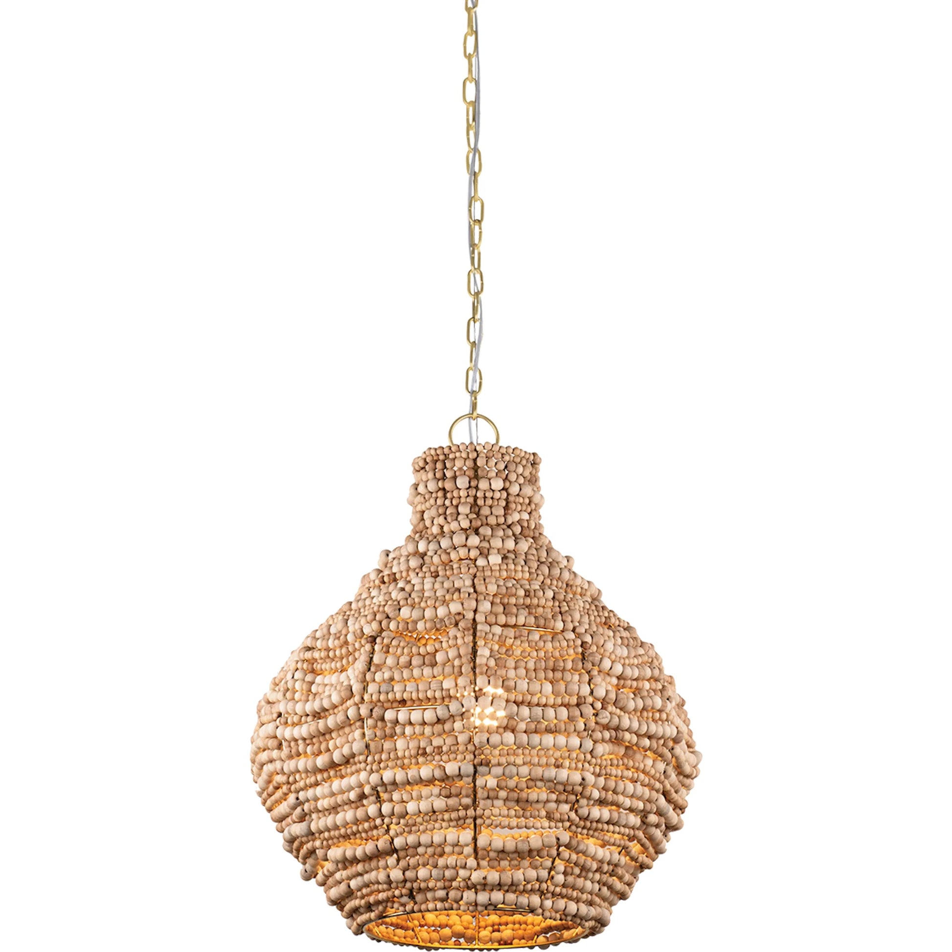 Tiana Pendant by Mitzi in aged brass. Made from wood in a rustic style.