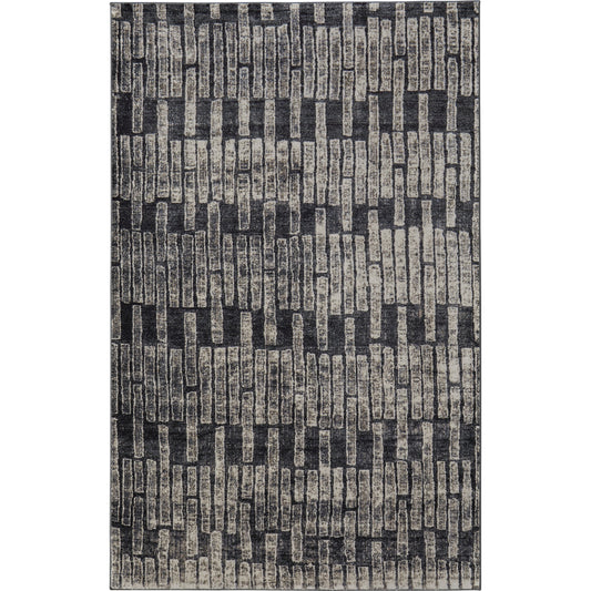 Kano Transitional Geometric Rug - 39LKF by Feizy in gray, black, ivory. Made from polypropylene, polyester in a unique style.