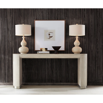 Modern Mood Console Table by Hooker Furniture. Made from oak veneers, metal in a modern style.