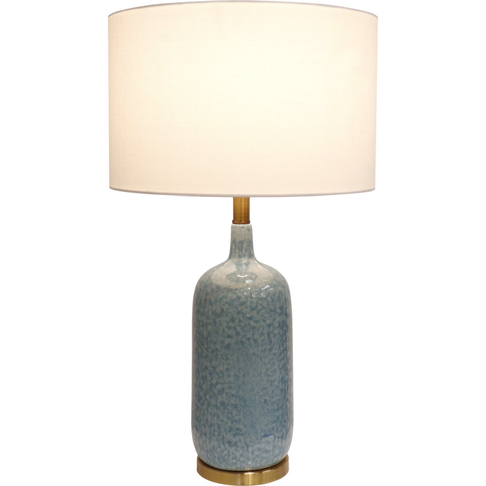 Tucson Table Lamp by Pasargad Home in gold and blue. Made from ceramic in a coastal style.