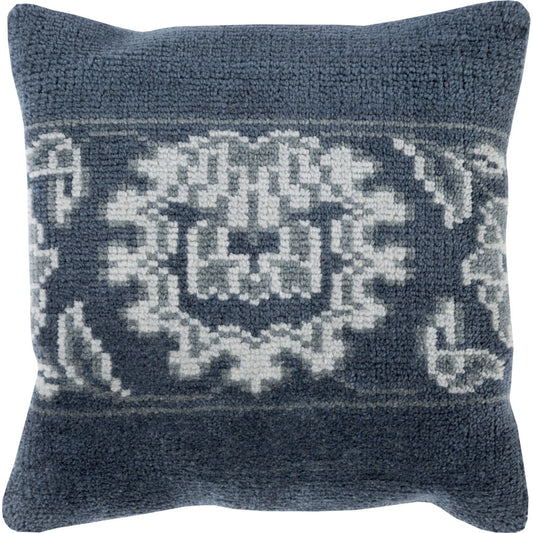 Hazel Pillow - 11849 by Surya in navy, sea foam, slate. Made from 100% wool in a modern style.