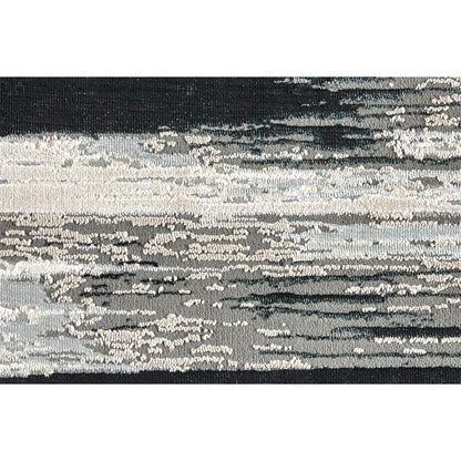 Micah Rug - 3338F by Feizy in black, silver, gray. Made from polyester, polypropylene in a unique style.