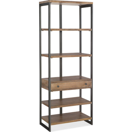 Boheme Bookcase by Hooker Furniture in light mango. Made from mango wood, iron in a modern style.