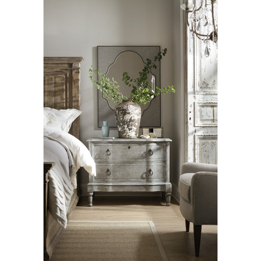 Verbena Bachelors Chest by Hooker Furniture in stonewash blue. Made from poplar, cedar veneers in a traditional style.
