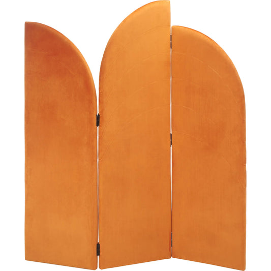 Riley Tri-Fold Screen by HedgeApple Essentials in orange. Made from unique in a unique style.