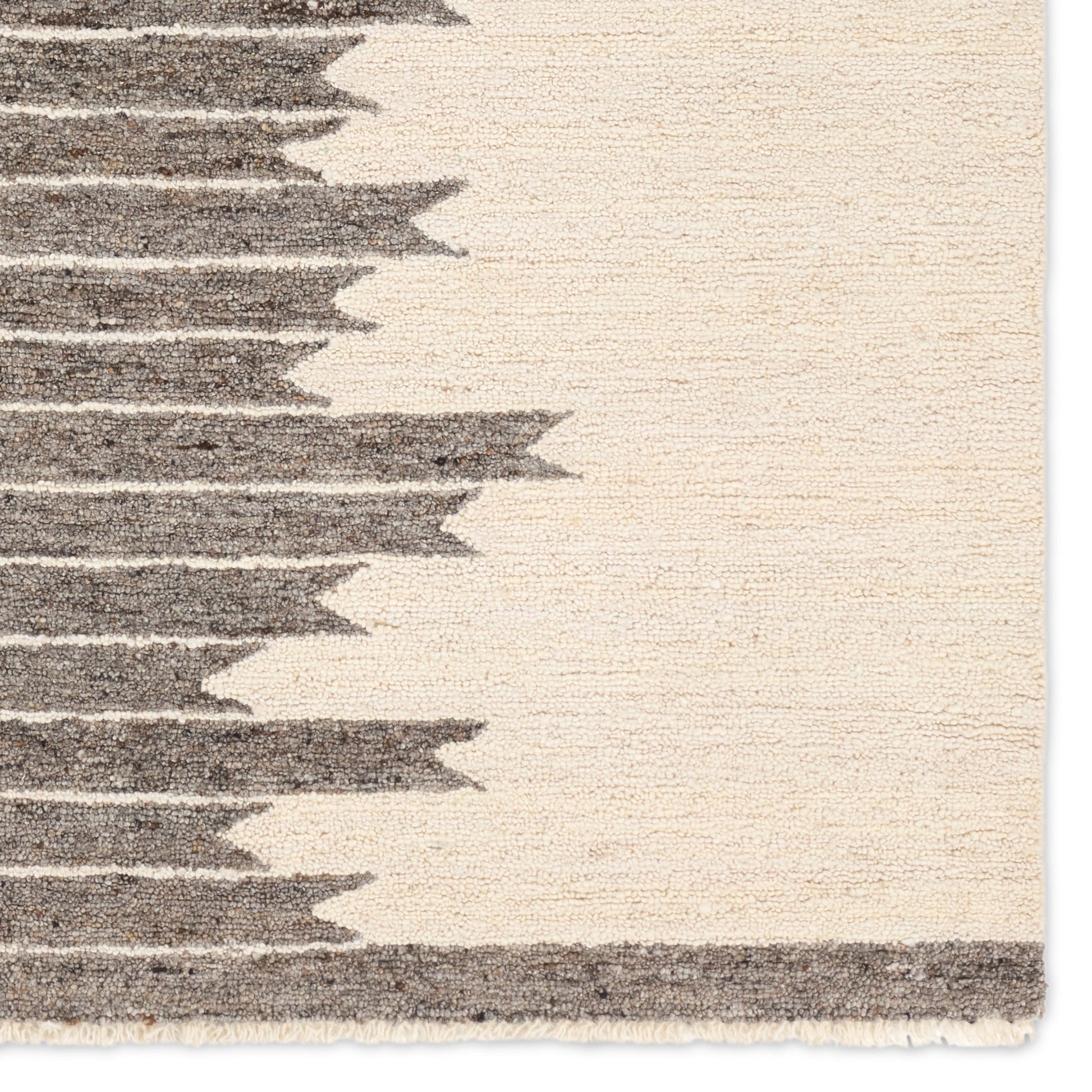 Hadi Chaima Rug by Jaipur Living in gray, white. Made from 100% wool in a unique style.