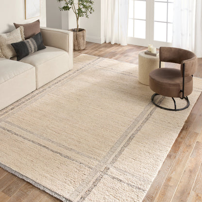 Hadi Bilal Rug by Jaipur Living in white, gray. Made from 100% wool in a unique style.