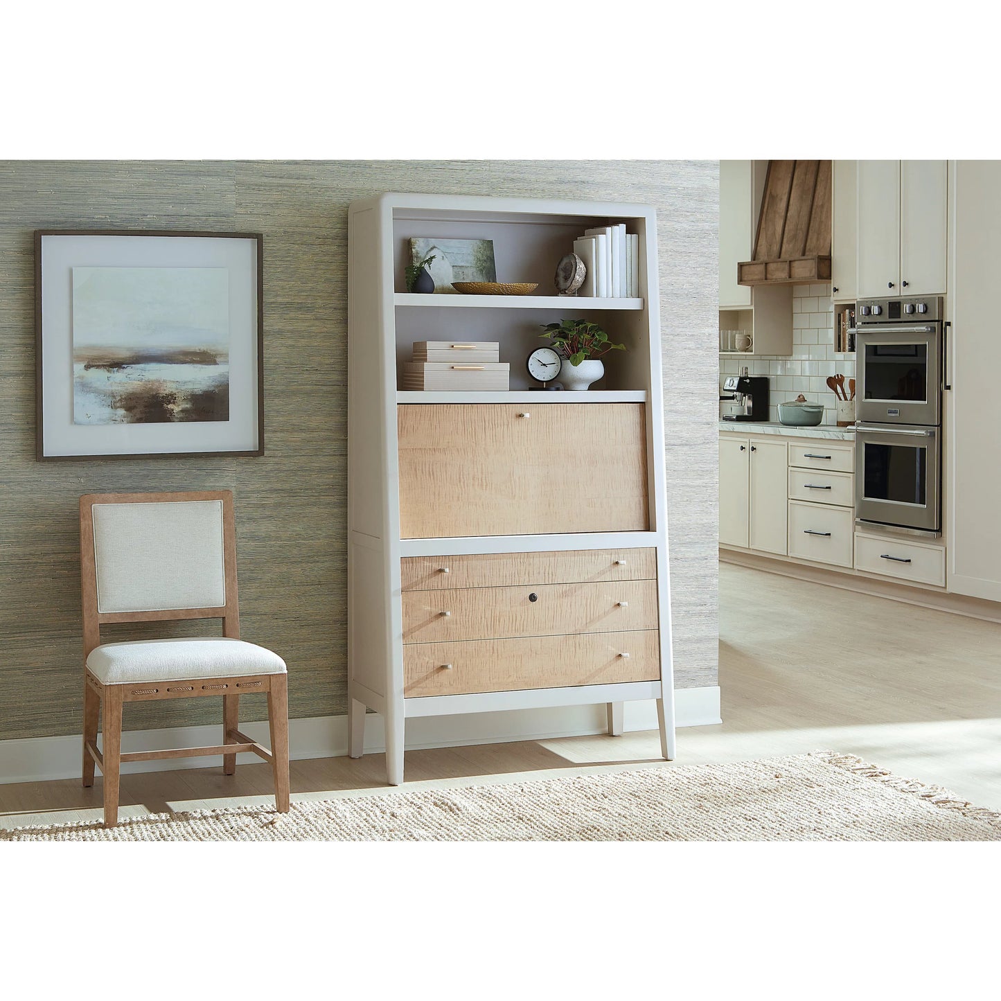008 SI-2250672 | Lifestyle | Hera Hub by Hooker Furniture in whites, creams, beiges and almond white, maple. Made from unique in a modern style.