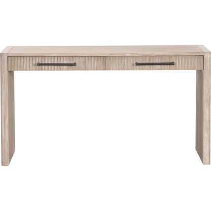 Halloway Console Table by Essentials For Living in natural gray acacia. Made from solid acacia wood, mdf, plywood, acacia veneer in a transitional style.