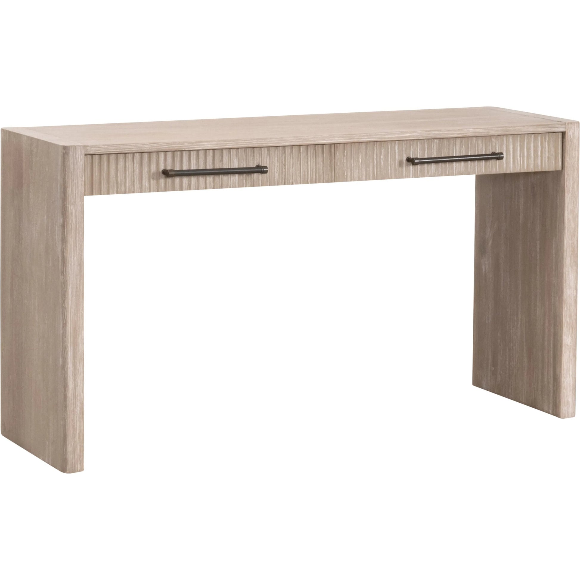 Halloway Console Table by Essentials For Living in natural gray acacia. Made from solid acacia wood, mdf, plywood, acacia veneer in a transitional style.