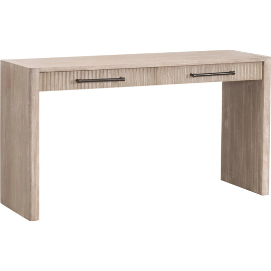 Halloway Console Table by Essentials For Living in natural gray acacia. Made from solid acacia wood, mdf, plywood, acacia veneer in a unique style.