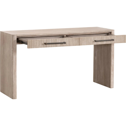 Halloway Console Table by Essentials For Living in natural gray acacia. Made from solid acacia wood, mdf, plywood, acacia veneer in a transitional style.