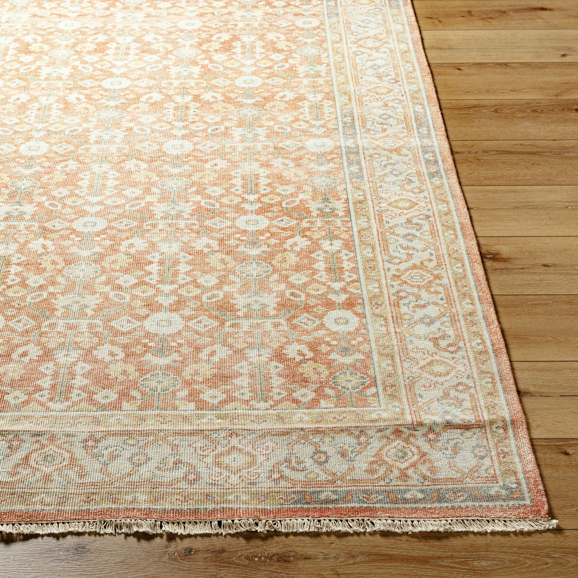 Hamadan Rug - 30389 by Surya in brown, light beige, slate. Made from 70% wool, 30% viscose in a unique style.