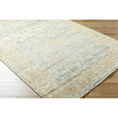 Hamadan Rug - 31441 by Surya in beige, teal, pale blue, mustard, brown. Made from main: 70% wool, main: 30% viscose in a unique style.