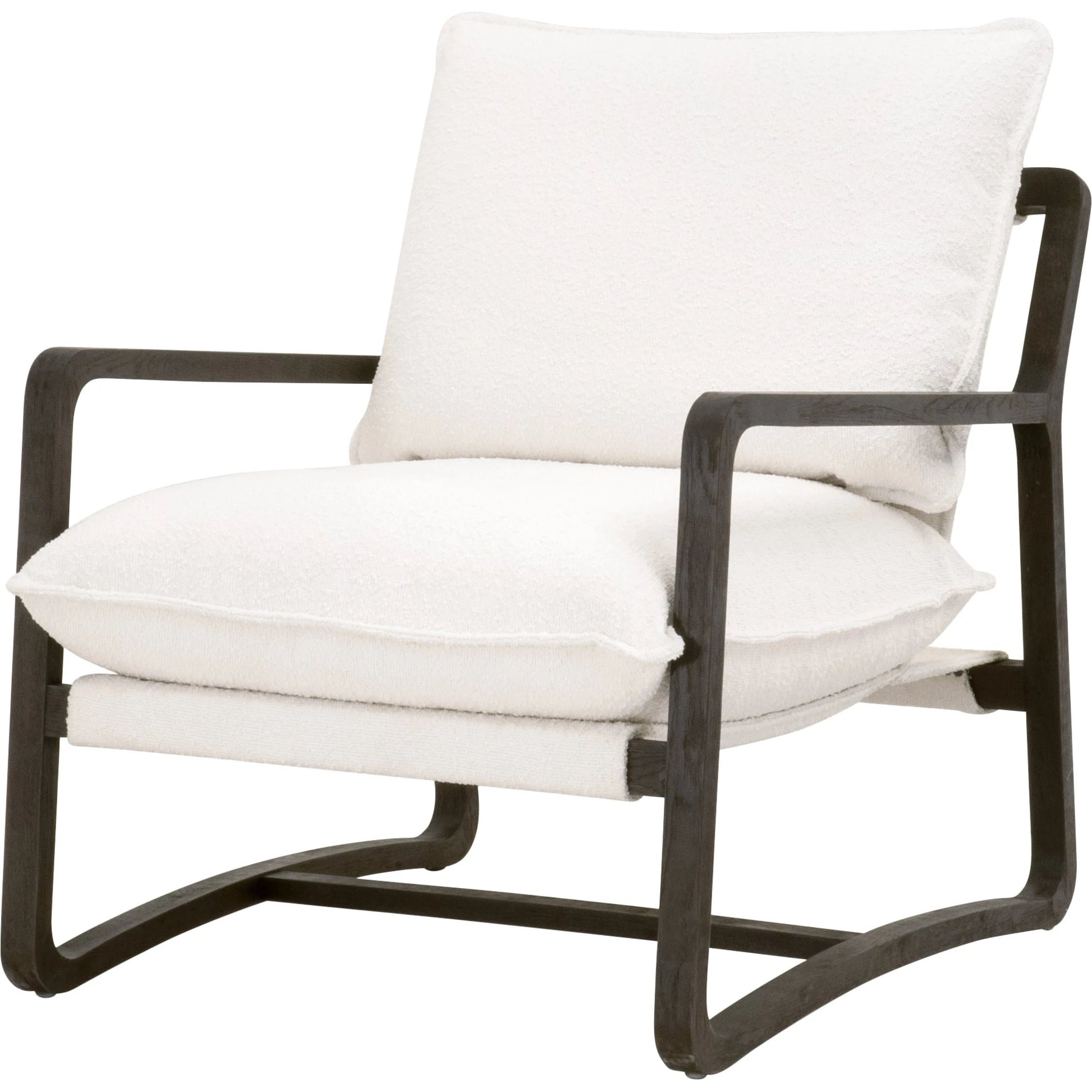 Hamlin Club Chair by Essentials For Living. Made from solid oak wood, 96% polyester/4% acrylic fabric, foam, down blend, down feather in a modern style.