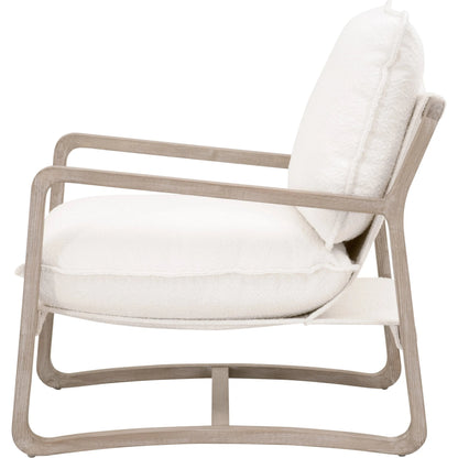 Hamlin Club Chair by Essentials For Living. Made from solid oak wood, 96% polyester/4% acrylic fabric, foam, down blend, down feather in a modern style.