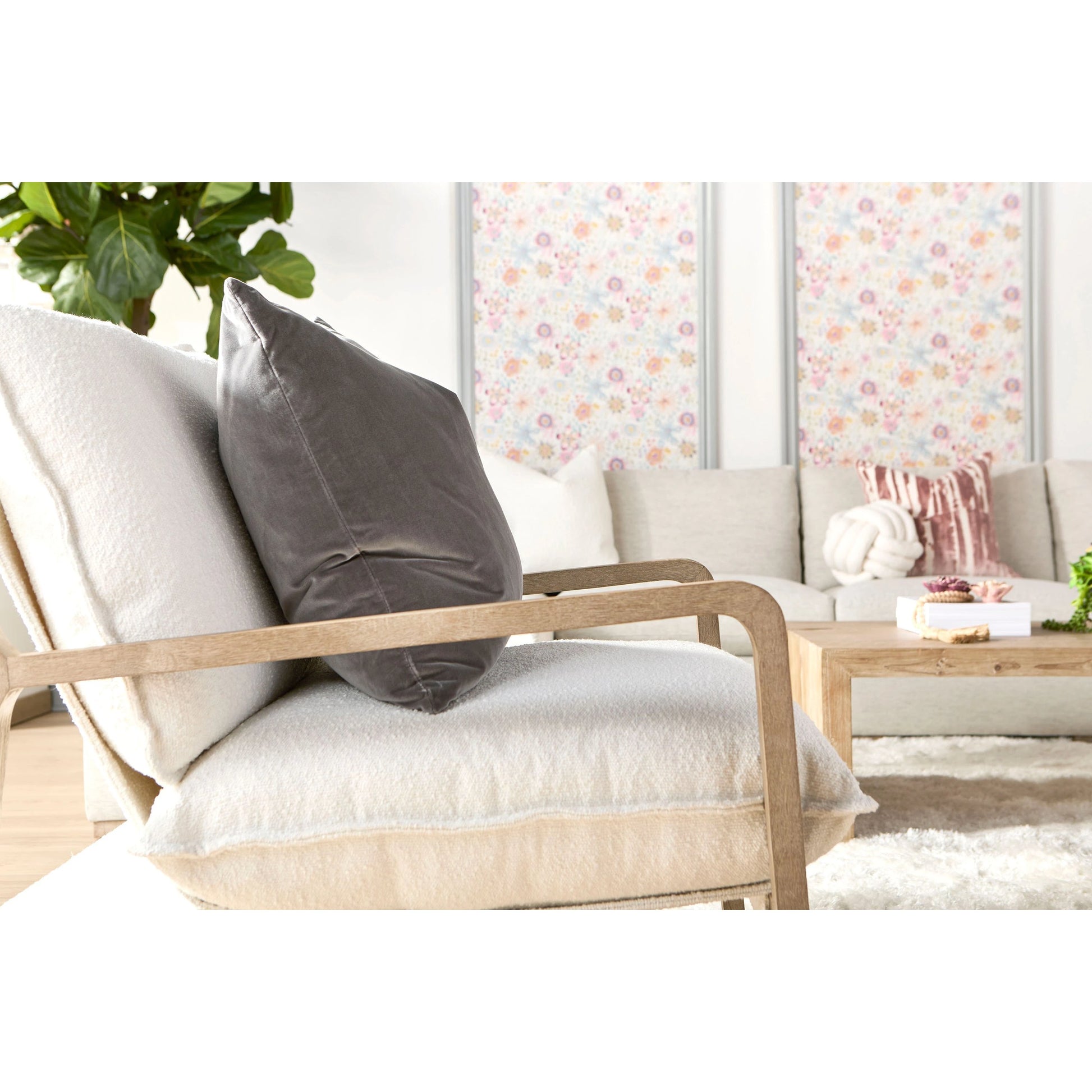 Hamlin Club Chair by Essentials For Living. Made from solid oak wood, 96% polyester/4% acrylic fabric, foam, down blend, down feather in a modern style.