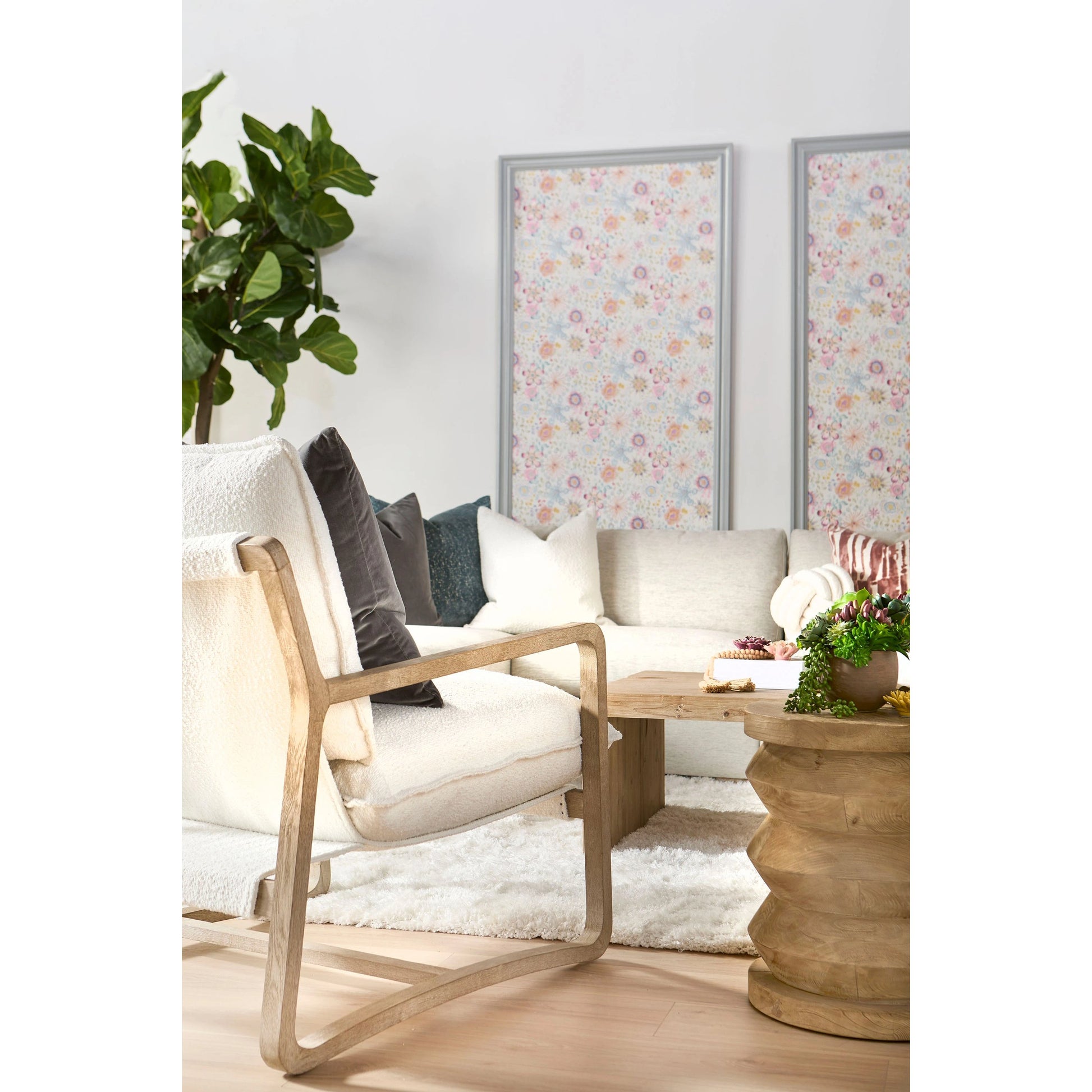 Hamlin Club Chair by Essentials For Living. Made from solid oak wood, 96% polyester/4% acrylic fabric, foam, down blend, down feather in a modern style.