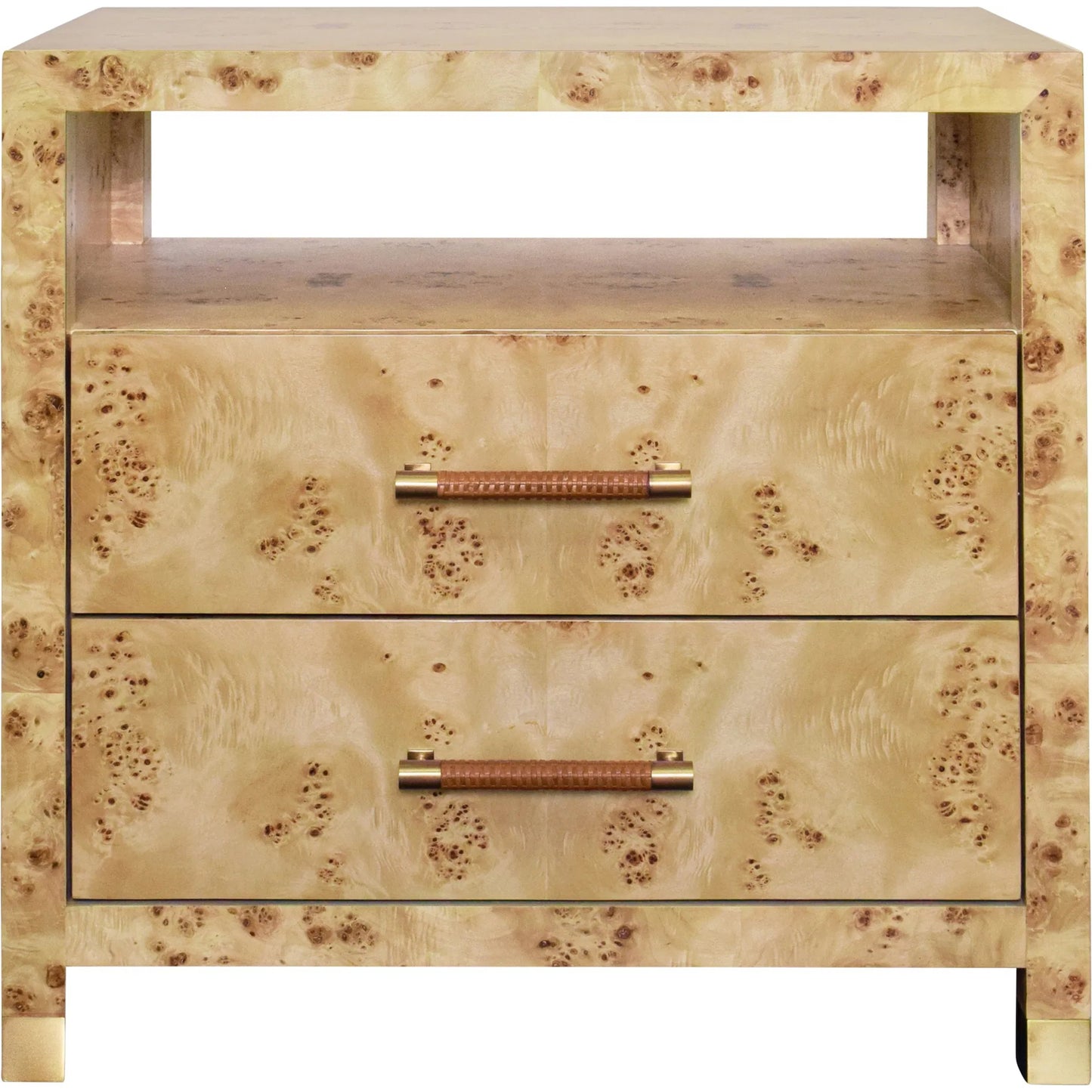001 SI-2304033 | Additional Silo | Hancock Two Drawer Side Table by Worlds Away in brown. Made from unique in a modern style.