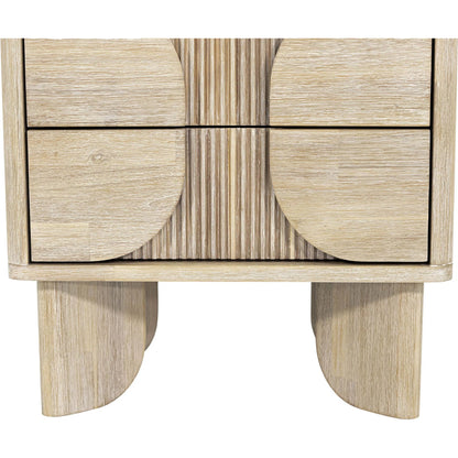 Haru Nightstand by LH Imports in beige and sand wash. Made from acacia, acacia veneer, mdf in a unique style.