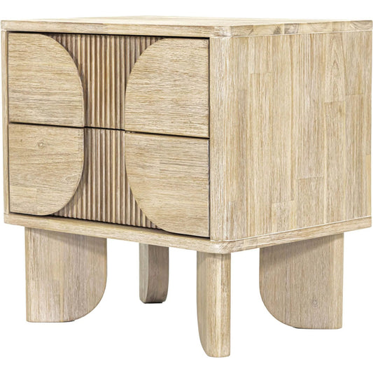 Haru Nightstand by LH Imports in beige and sand wash. Made from acacia, acacia veneer, mdf in a unique style.