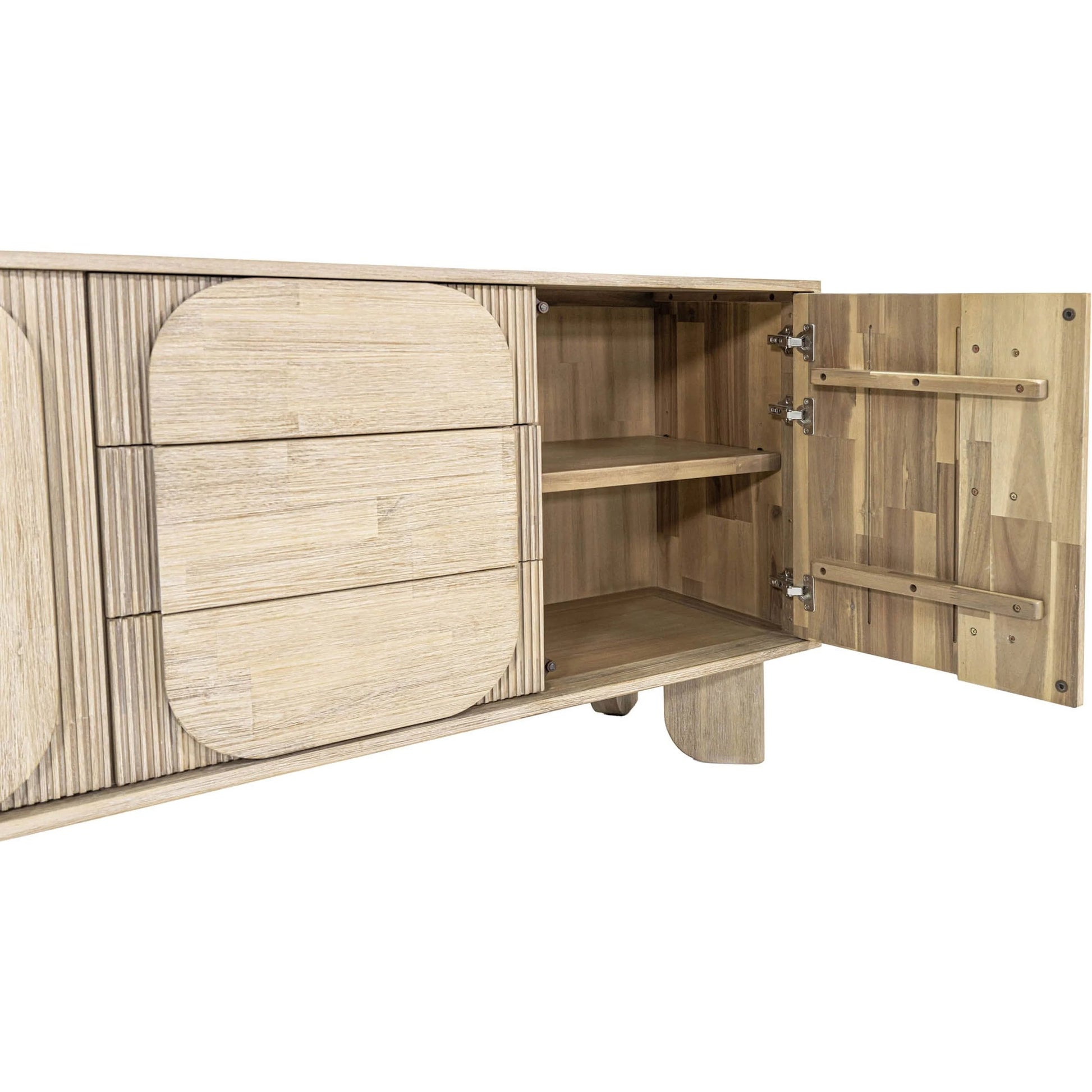 Haru Sideboard by LH Imports in beige and sand wash. Made from acacia, acacia veneer, mdf in a unique style.