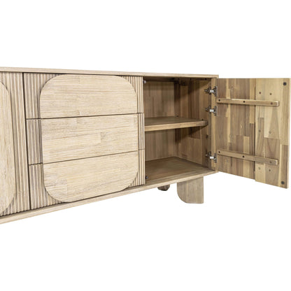 Haru Sideboard by LH Imports in beige and sand wash. Made from acacia, acacia veneer, mdf in a unique style.