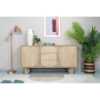 Haru Sideboard by LH Imports in beige and sand wash. Made from acacia, acacia veneer, mdf in a transitional style.