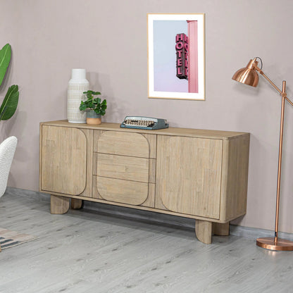 Haru Sideboard by LH Imports in beige and sand wash. Made from acacia, acacia veneer, mdf in a transitional style.