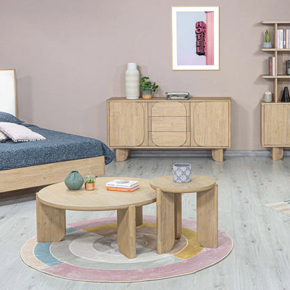 Haru Sideboard by LH Imports in beige and sand wash. Made from acacia, acacia veneer, mdf in a transitional style.