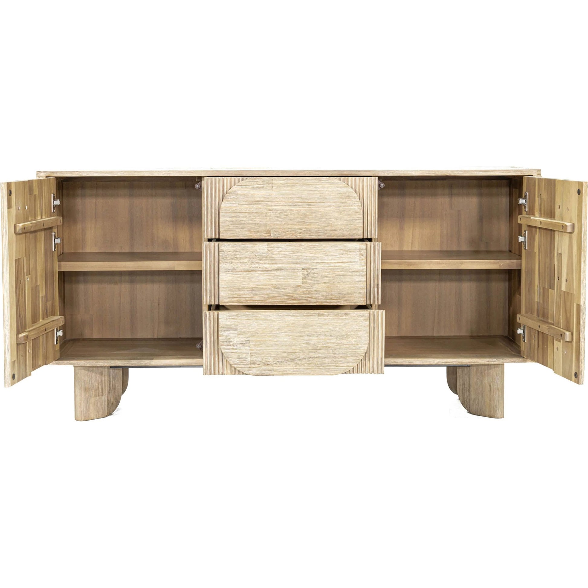Haru Sideboard by LH Imports in beige and sand wash. Made from acacia, acacia veneer, mdf in a unique style.