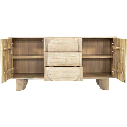 Haru Sideboard by LH Imports in beige and sand wash. Made from acacia, acacia veneer, mdf in a unique style.