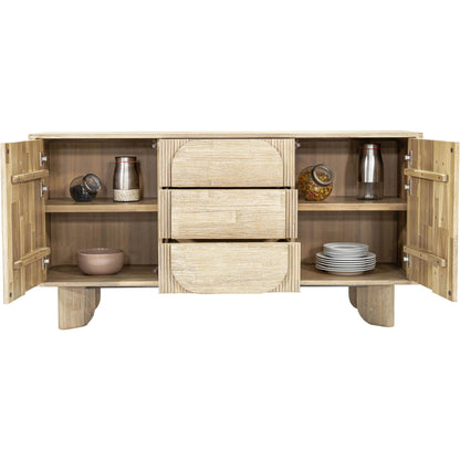 Haru Sideboard by LH Imports in beige and sand wash. Made from acacia, acacia veneer, mdf in a unique style.