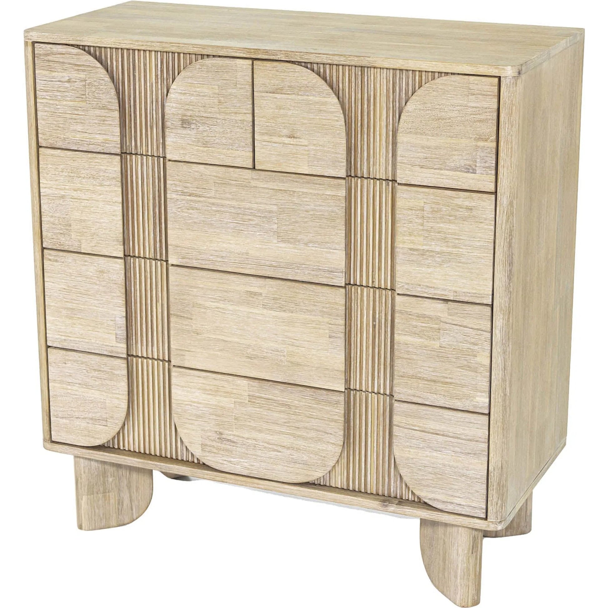 Haru 5-Drawer Chest by LH Imports in beige and sand wash. Made from acacia, acacia veneer, mdf in a unique style.