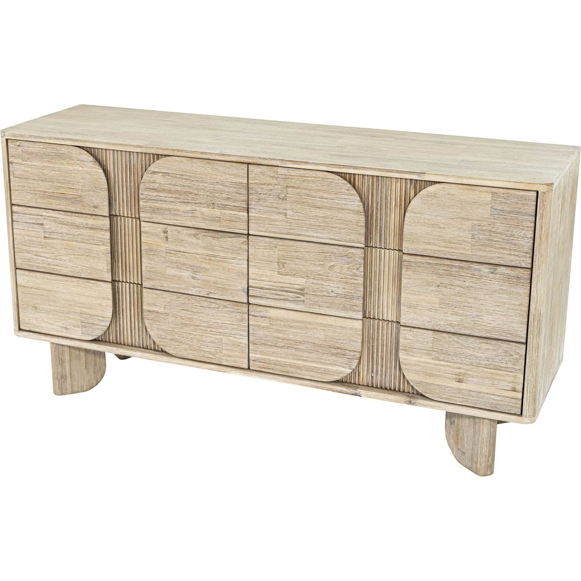 Haru 6-Drawer Dresser by LH Imports in beige and sand wash. Made from acacia, acacia veneer, mdf in a unique style.
