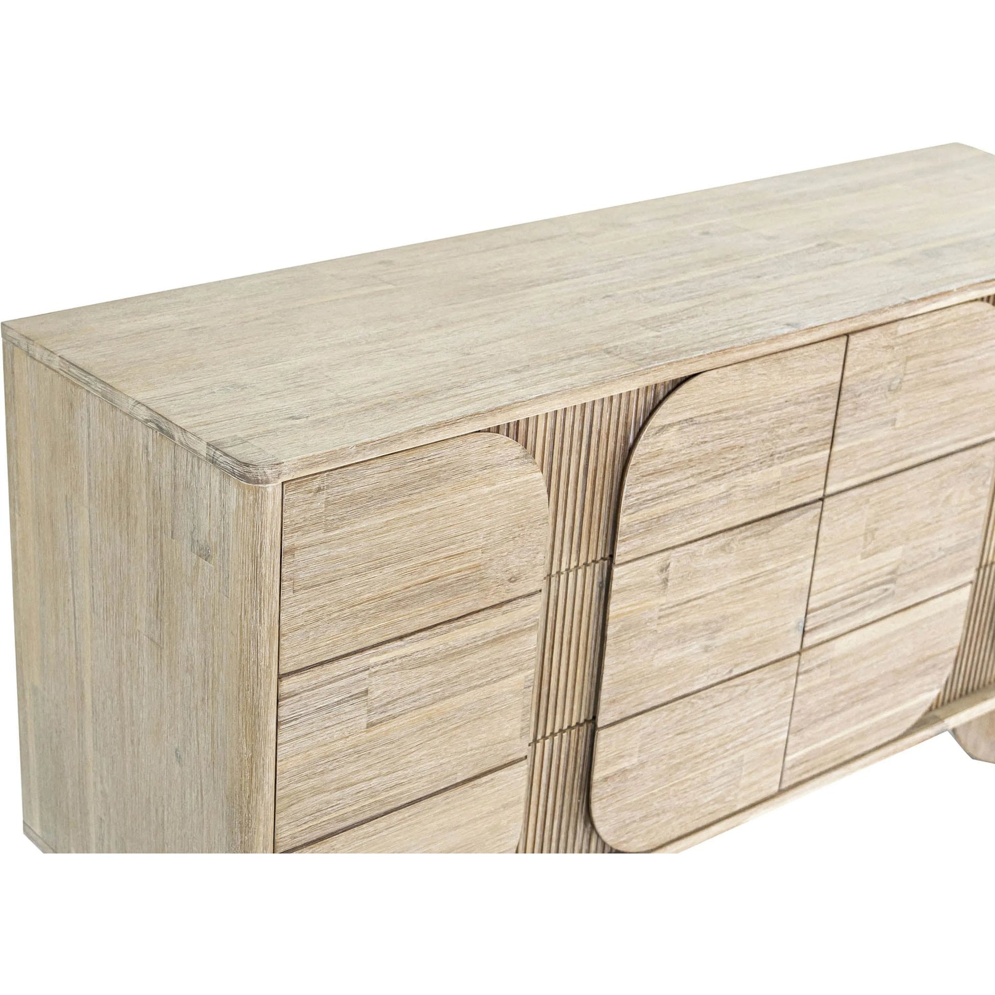 Haru 6-Drawer Dresser by LH Imports in beige and sand wash. Made from acacia, acacia veneer, mdf in a unique style.
