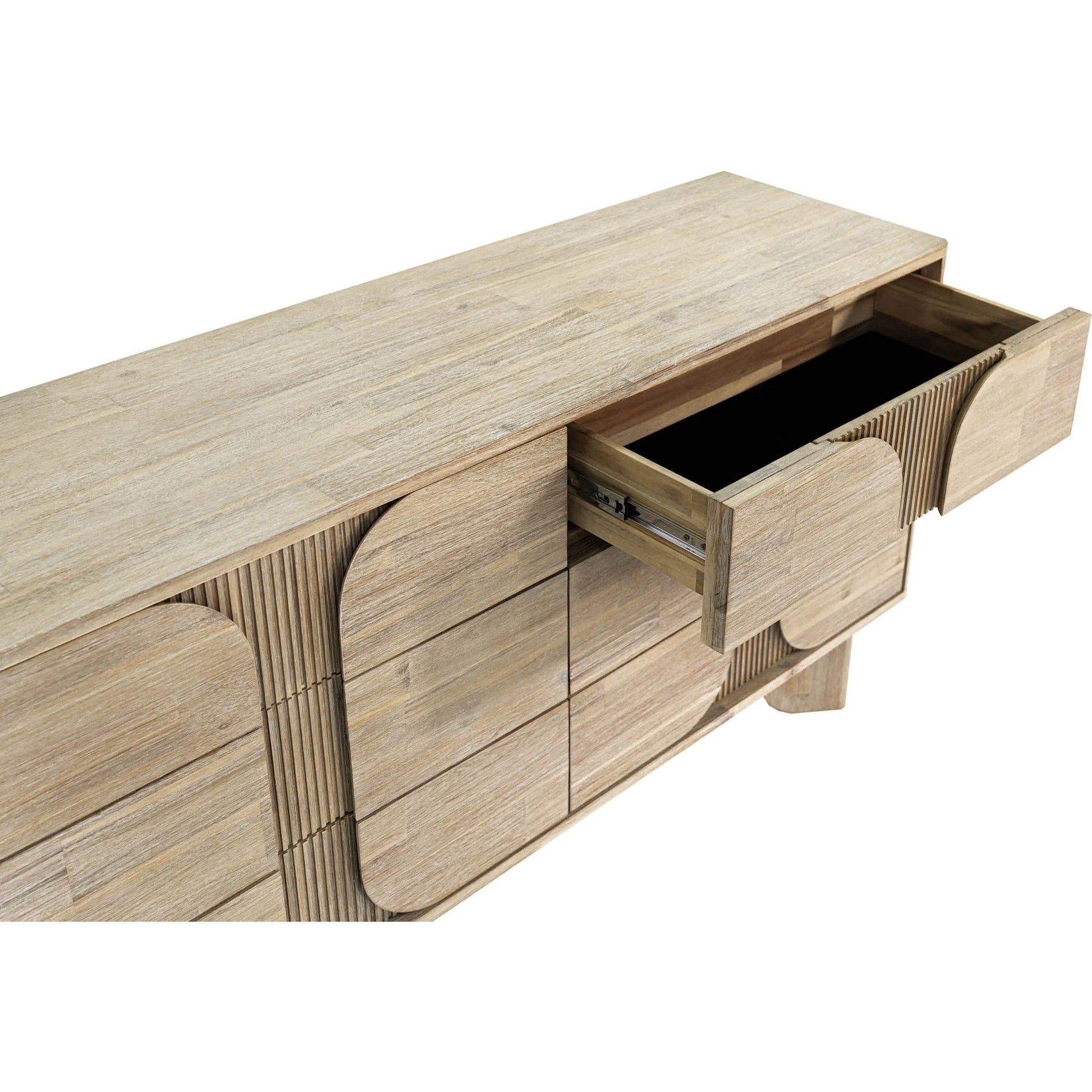 Haru 6-Drawer Dresser by LH Imports in beige and sand wash. Made from acacia, acacia veneer, mdf in a unique style.