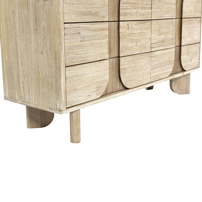 Haru 6-Drawer Dresser by LH Imports in beige and sand wash. Made from acacia, acacia veneer, mdf in a unique style.