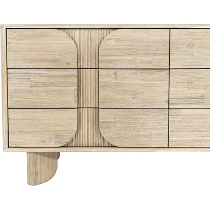 Haru 6-Drawer Dresser by LH Imports in beige and sand wash. Made from acacia, acacia veneer, mdf in a unique style.