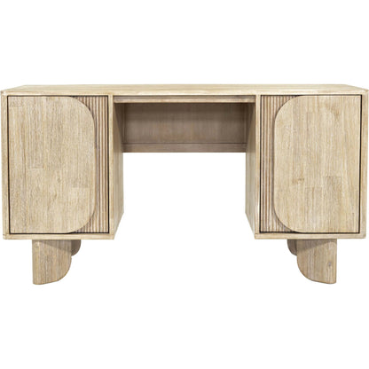 Haru Desk by LH Imports in beige and sand wash. Made from acacia, acacia veneer, mdf in a unique style.