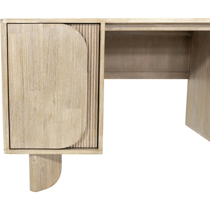 Haru Desk by LH Imports in beige and sand wash. Made from acacia, acacia veneer, mdf in a unique style.