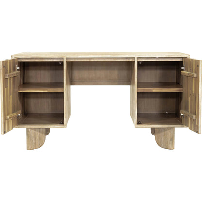 Haru Desk by LH Imports in beige and sand wash. Made from acacia, acacia veneer, mdf in a unique style.
