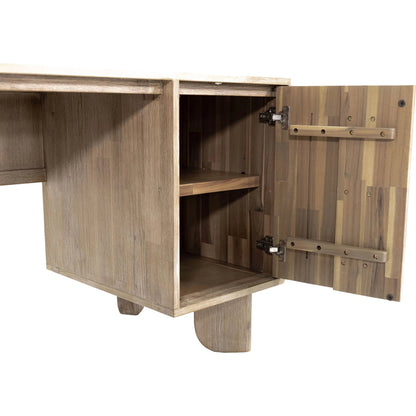 Haru Desk by LH Imports in beige and sand wash. Made from acacia, acacia veneer, mdf in a unique style.