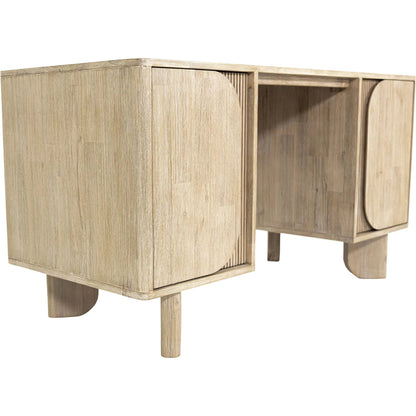 Haru Desk by LH Imports in beige and sand wash. Made from acacia, acacia veneer, mdf in a unique style.