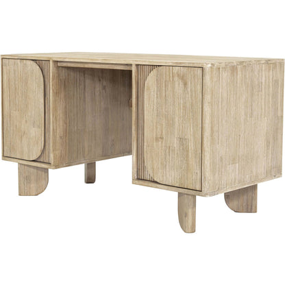 Haru Desk by LH Imports in beige and sand wash. Made from acacia, acacia veneer, mdf in a unique style.